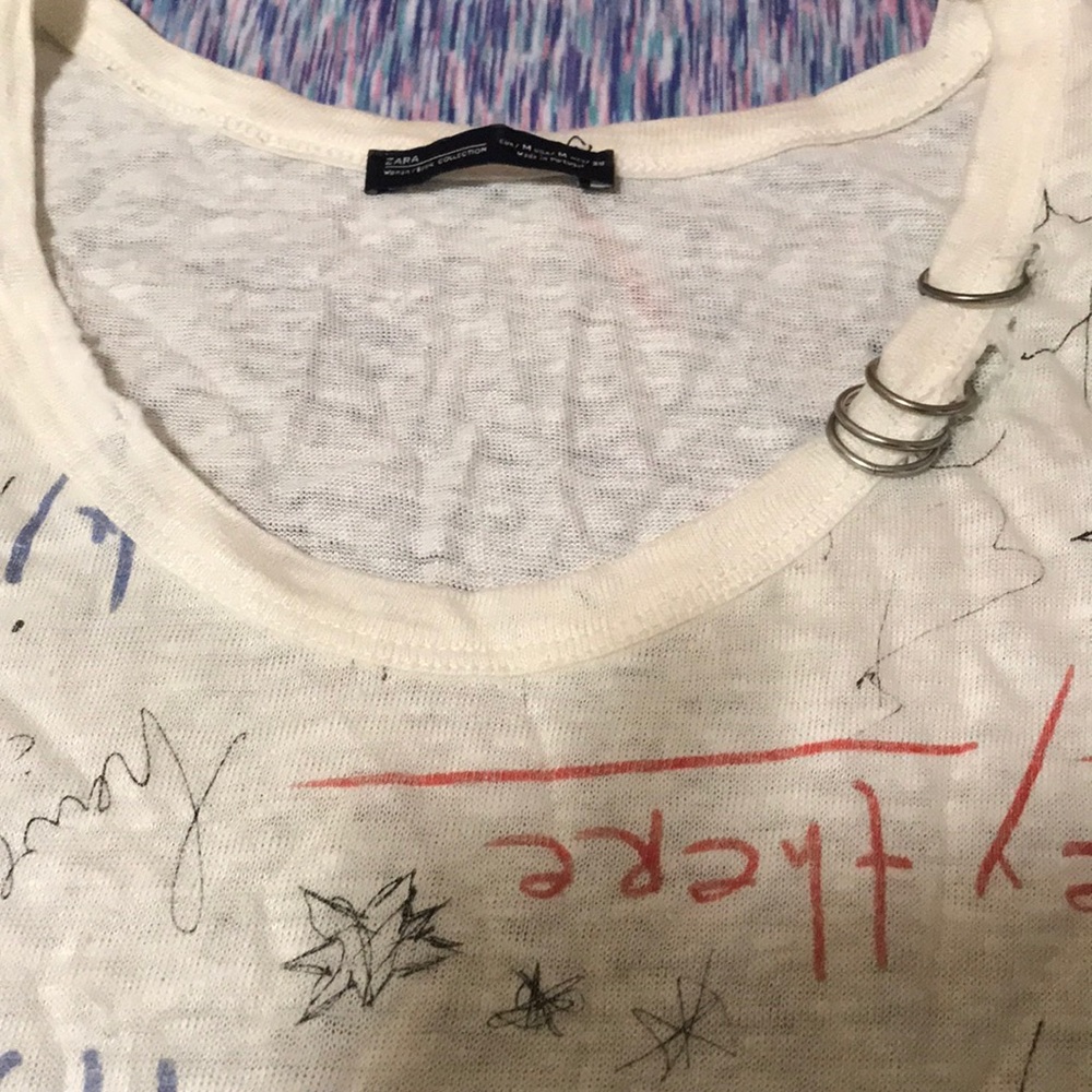 Zara graffiti piercings tank top